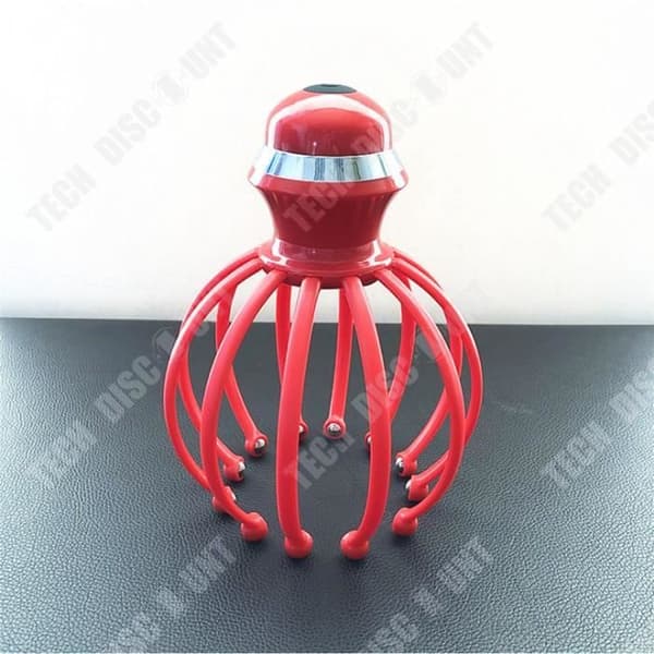 TD® Electric Claw Head Massager Stressrelief Håravfallsterapi Hårbottenmassage Röd