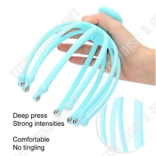 TD® Klohuvudmassageapparat Stressavlastande hårterapi Roller Ball Hårbottenmassagermaskin (blå)