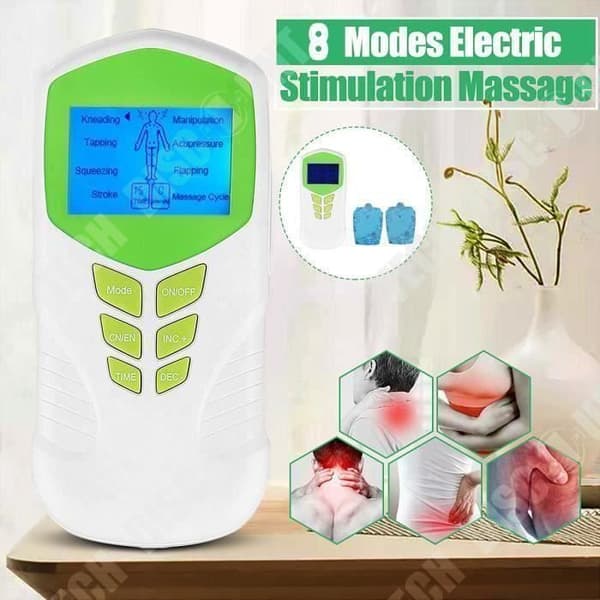 TD® Meridian Massager 8 lägen LCD-skärm Massage Muskelterapi GRÖN