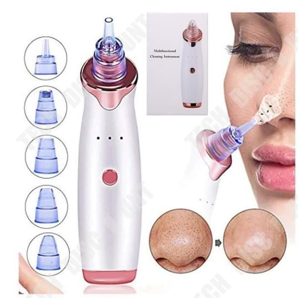 TD® MANUELL MASSAGEENHET, Elektrisk Acne Extractor Svart Dammsugare Pormask Pore Tool