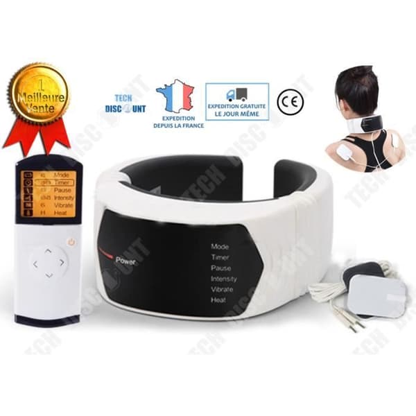 TD® Cervical Spine Massage Device Vit Multifunktionell Massage Intelligent Fjärrkontroll Värme Pulsmassage