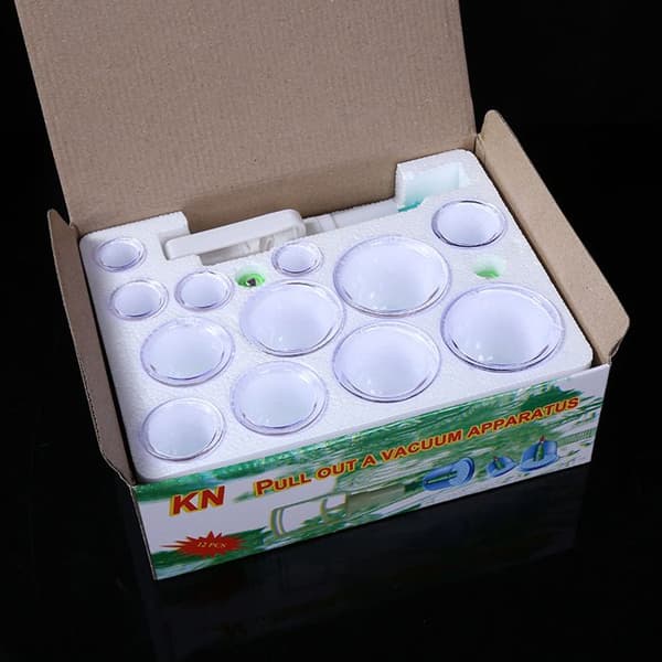TD® Set med 12 Koppningar sugkoppar kit verktyg Traditionell kinesisk medicinsk Vakuum Koppning Kroppsmassage Hälsosam
