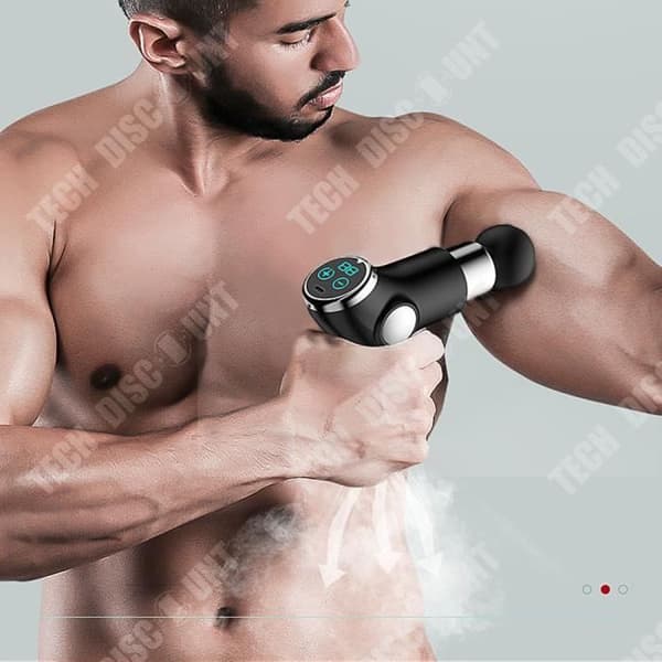 TD® Muskelavslappnande massageapparat halsmembran instrument svart LCD bärbar muskelmassage meridian fascia pistol