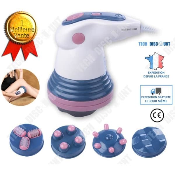TD® fettreducerande massageapparat 3 massagehuvuden Justerbar hastighet Tyst och lågt ljud