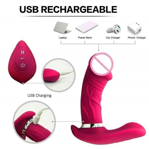 G-Spot Vibrator - KJHK516 - Röd - Medicinsk silikon - USB Uppladdningsbar - 7 frekvenser