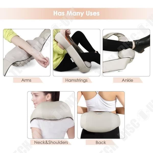 TD® Cervical Shiatsu Massager Device Nacke Skulder Perifert infrarött massagebälte med adapter för hemmakontor