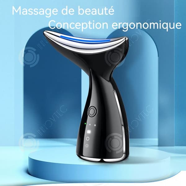 INN Anti-Rynk Apparaten för Ansikte och Hals 3 Lägen 3 Ljus Massage EMS med Mikrokurser Ansiktslyft och Uppstramning Skönhetsapparat