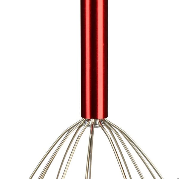 Relaxdays Huvudmassageapparat 12 grenar hårbottenmassageapparat metallspindel, röd