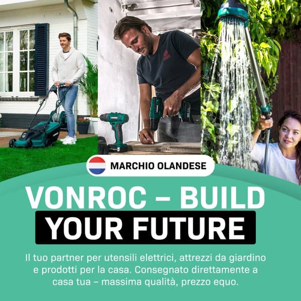 VONROC Mixer - 1200W - Røreværk - Maling og Cement | soft start | Inkl. Tilbehør