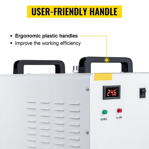 50W/°C 10L/min 9L kapacitet Industriell vattenkylare med effektiv kylfläkt och exakt termostat, flera larmfunktioner