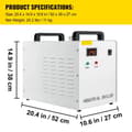 Miniatyrbild 10 av 10: 50W/°C 10L/min 9L kapacitet Industriell vattenkylare med effektiv kylfläkt och exakt termostat, flera larmfunktioner