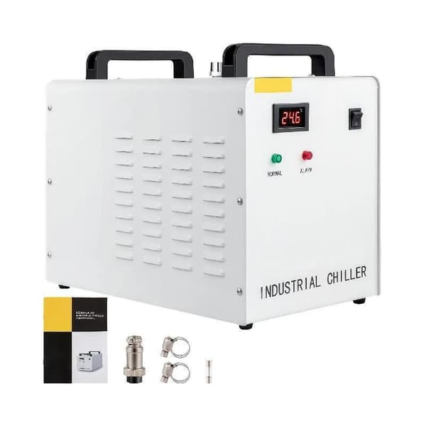 50W/°C 10L/min 9L kapacitet Industriell vattenkylare med effektiv kylfläkt och exakt termostat, flera larmfunktioner