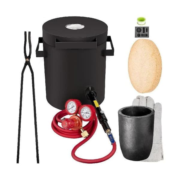 2Kg kopparkapacitet 1350°C professionell propanmetallsmältugn, snabb/effektiv uppvärmning, utmärkt värmeisolering, hög säkerhet, kompletta tillbehör
