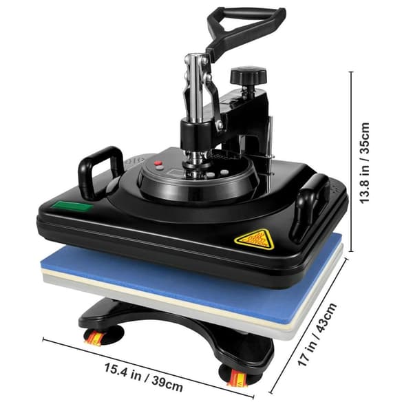 5-i-1 1000W 12x15" värmepressmaskin, digital styrning, dubbelrörsvärme, effektiv transmission, effektiv isolering, lätt att använda