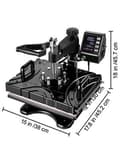 Miniatyrbild 11 av 11: 30 X 38 cm 10 i 1 värmepressmaskin med LCD digital display, dubbelrörsvärme, effektiv isolering, justerbart tryck, 360° svängning
