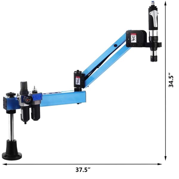 M3-M12 300-1000mm 400 rpm vertikal pneumatisk gängmaskin med överbelastningsskydd, 360°rotation, hög konfiguration, enkel manövrering
