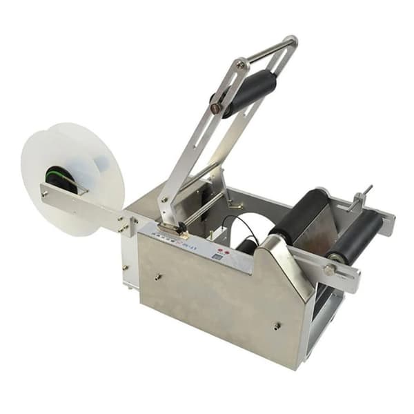 120W 25-50 st/min halvautomatisk etiketteringsmaskin för rund flaska, effektiv, exakt, stabil prestanda, lätt att använda