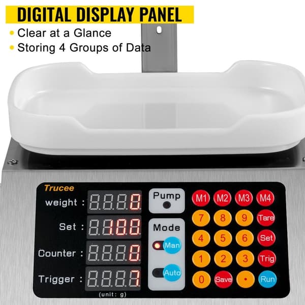 8-3000g 3,2 L/min digital vätskepåfyllningsmaskin, manuellt läge och automatiskt läge, struktur i rostfritt stål, bred applikation