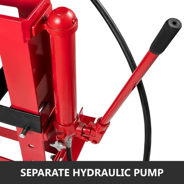 12 tons manuell hydraulisk verkstadspress med pump och tryckmätare, stor kapacitet, 3-stegsdesign, separat hydraulpump