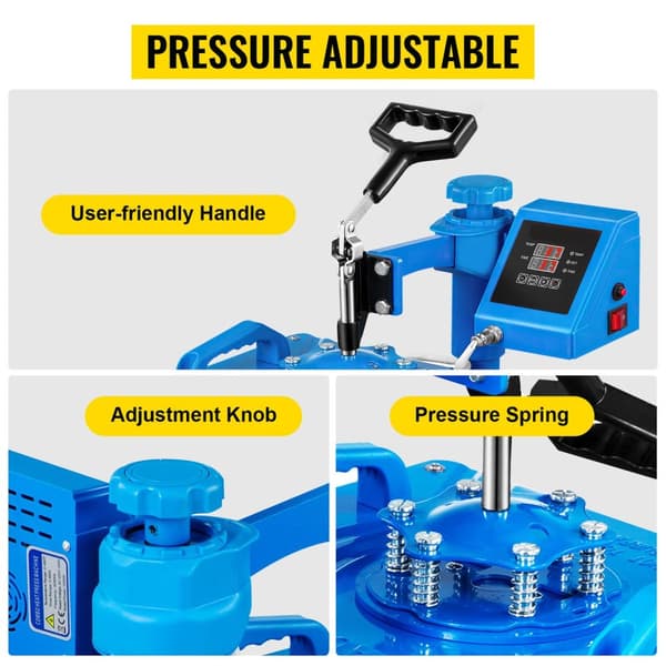1250W 30X38cm 5 i 1 professionell värmepressmaskin, digital LCD-skärm, dubbelrörsuppvärmning, justerbart tryck, 360° svängning