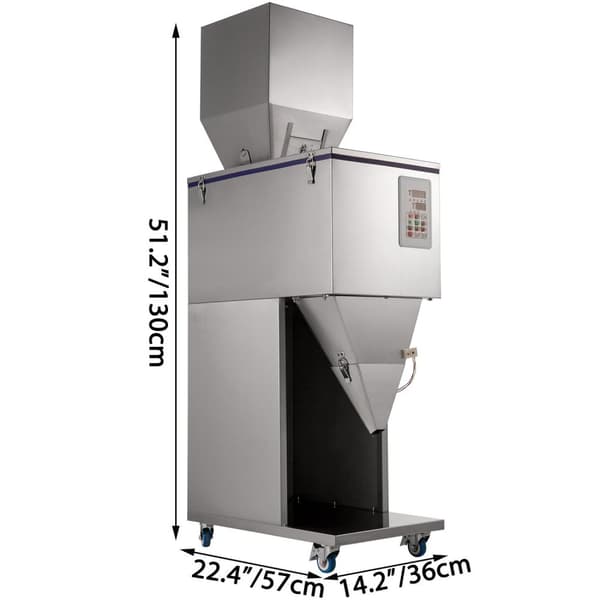 10-3000g 280W pulverfyllningsmaskin med intelligent kontrollpanel, automatisk vägning, justerbart inlopp och utlopp, bred applikation