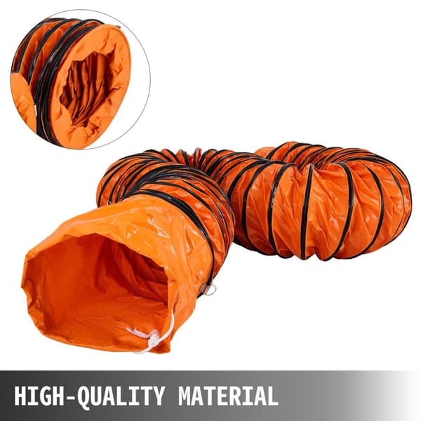 6m dia-200mm flexibel PVC-kanalslang för ventilation, högkvalitativt material, förstärkt design, lätt att vika och fälla ut