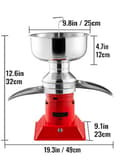 Miniatyrbild 8 av 8: 10500RPM 50L/H elektrisk mjölkkräm centrifugalseparator med 5L mjölkskål, justerbart krämförhållande, 4 timmars kontinuerligt arbete