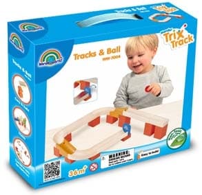 Kulbana av trä för barn Tracks & Ball - Wonderworld toys