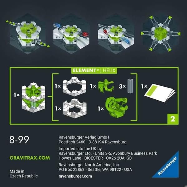 GraviTrax - Förlängningselement: Helix - Ravensburger - Vit - För barn - 2 års garanti