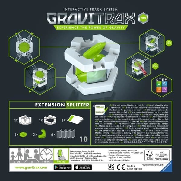 GraviTrax PRO Splitter Action Block - Ravensburger - STEM Creative Marble Run