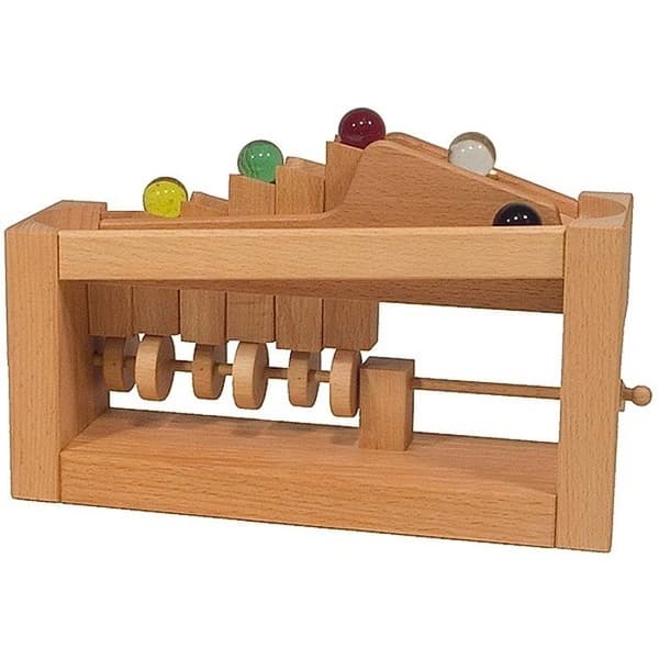 Bollbana - FAGUS - Rulltrappa - 5 glasbollar - Lekfull mekanism - Från 3 år