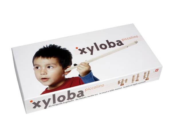 Musikbana med kulor - Xyloba - Piccolino - 25 delar - 4 ljudlameller - Bokträ