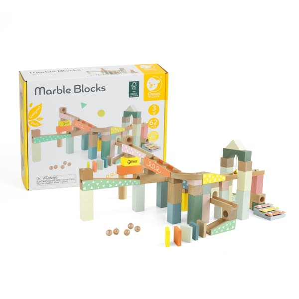 CLASSIC WORLD Træ Kuglebane Domino Kuglebane Blokke Med Bækkener