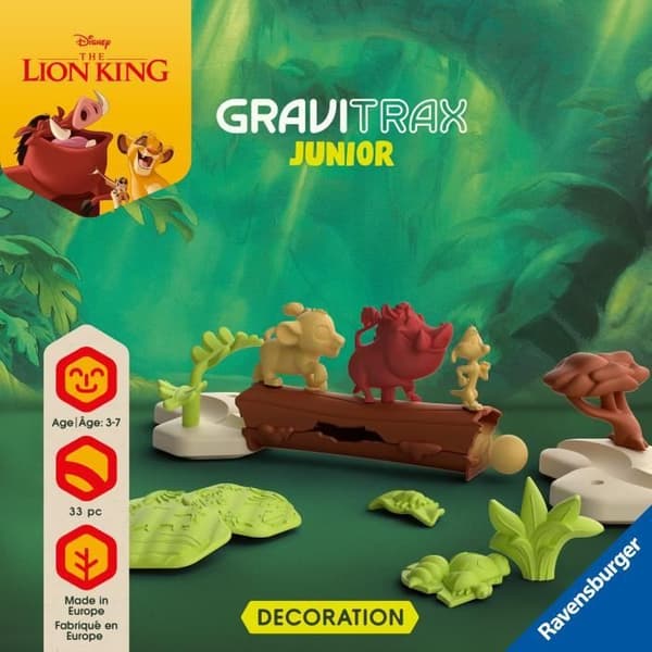 Gravitrax Junior Lion King Expansion Set, 33 delar, marmorbana, från 3 år och uppåt, Ravensburger 23862