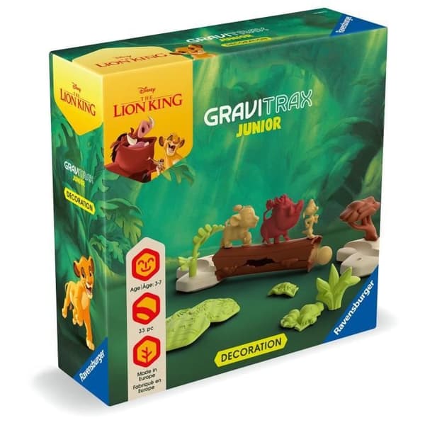 Gravitrax Junior Lion King Expansion Set, 33 delar, marmorbana, från 3 år och uppåt, Ravensburger 23862