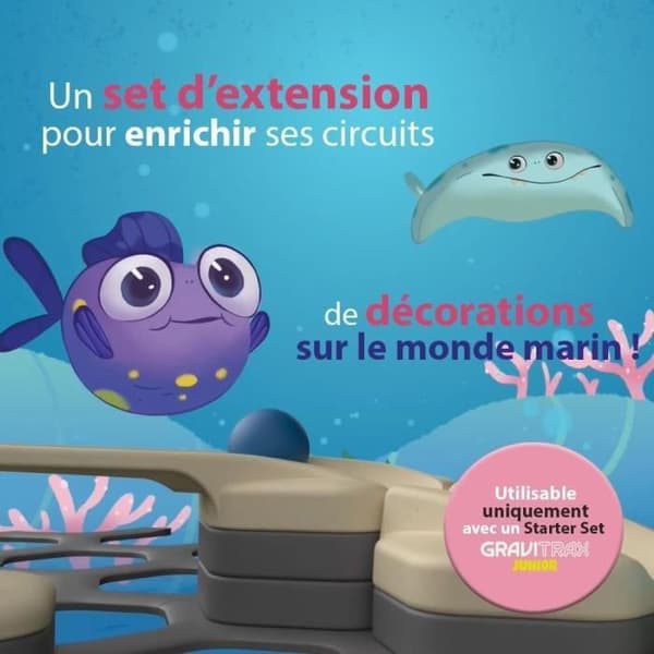 GraviTrax JUNIOR Ocean dekorationsförlängningsset - 00027400 - Marmorkretsar - från 3 år