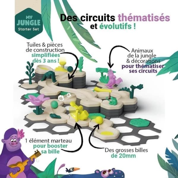 Gravitrax Junior - Startset My Jungle 97 delar - Marmorkrets - Kreativt byggspel - Ravensburger - Från 3 år