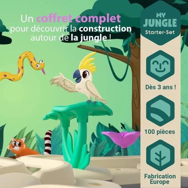 Gravitrax Junior - Startset My Jungle 97 delar - Marmorkrets - Kreativt byggspel - Ravensburger - Från 3 år