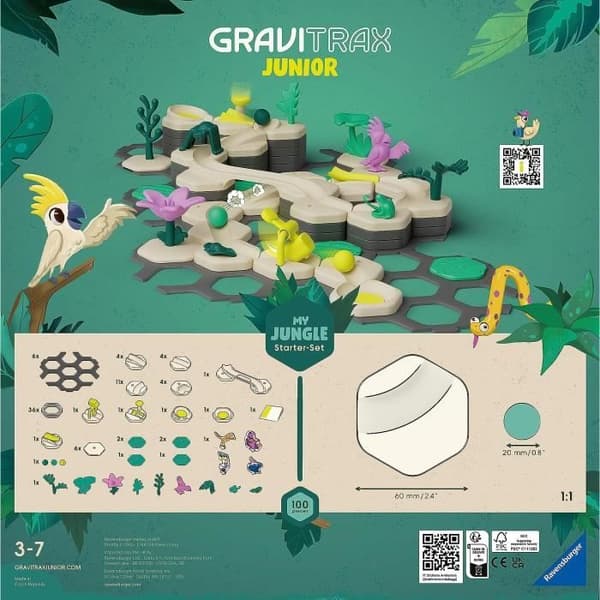 Gravitrax Junior - Startset My Jungle 97 delar - Marmorkrets - Kreativt byggspel - Ravensburger - Från 3 år
