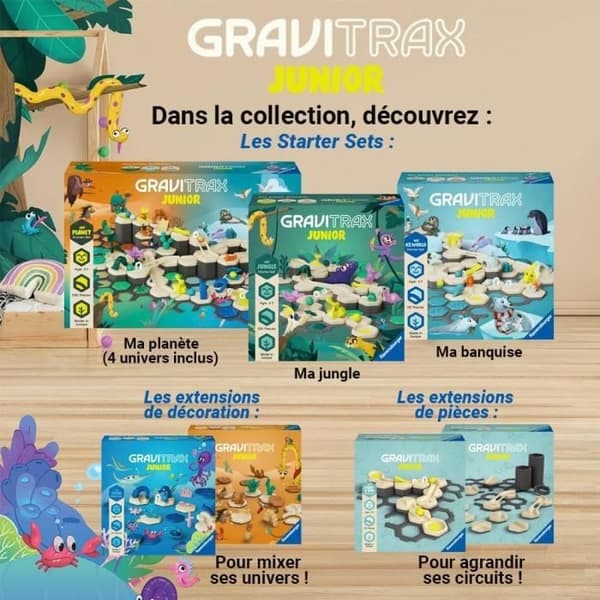 Gravitrax Junior - Startset My Jungle 97 delar - Marmorkrets - Kreativt byggspel - Ravensburger - Från 3 år