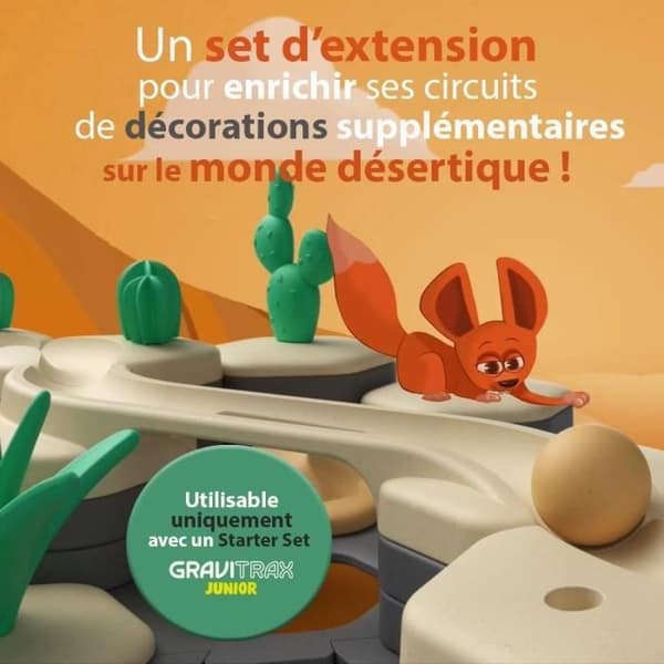 Gravitrax Junior - My Desert expansionsset 33 delar - Marmorbana - Kreativt byggspel - Ravensburger - Från 3 år