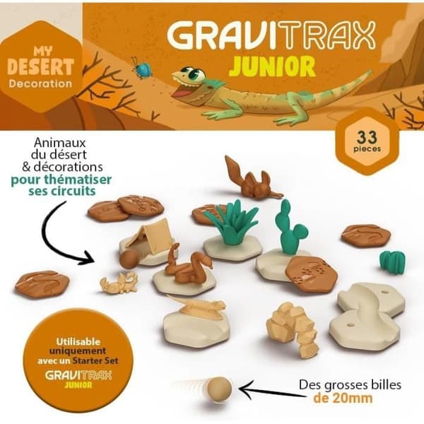 Gravitrax Junior - My Desert expansionsset 33 delar - Marmorbana - Kreativt byggspel - Ravensburger - Från 3 år