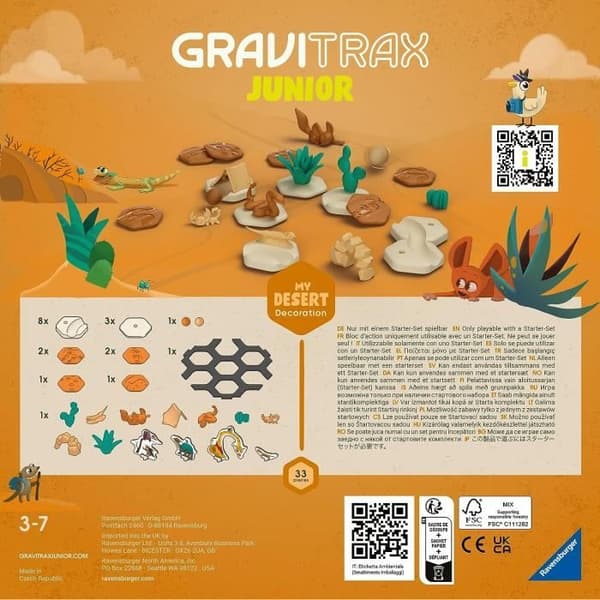 Gravitrax Junior - My Desert expansionsset 33 delar - Marmorbana - Kreativt byggspel - Ravensburger - Från 3 år