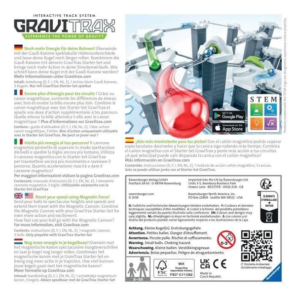GraviTrax Magnetic Cannon Action Block - Ravensburger - Creative STEM Marble Run