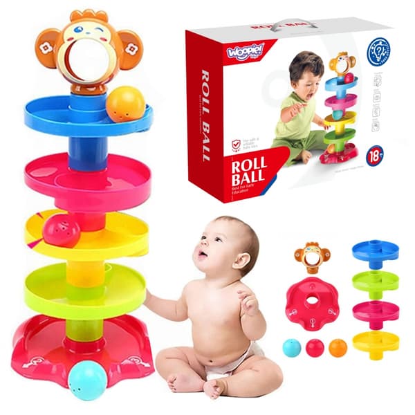 WOOPIE BABY Kuglebane Spiral Sæt + 3 Bolde - Abe