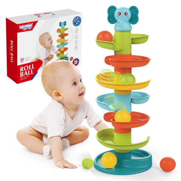 - WOOPIE BABY Pallorata spiraalisetti + 3 palloa - Elefantti