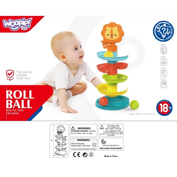 WOOPIE BABY Bollbana med Rullande Bollar Torn