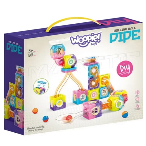 WOOPIE magnetisk blokkugle slidbane – 89 stykker