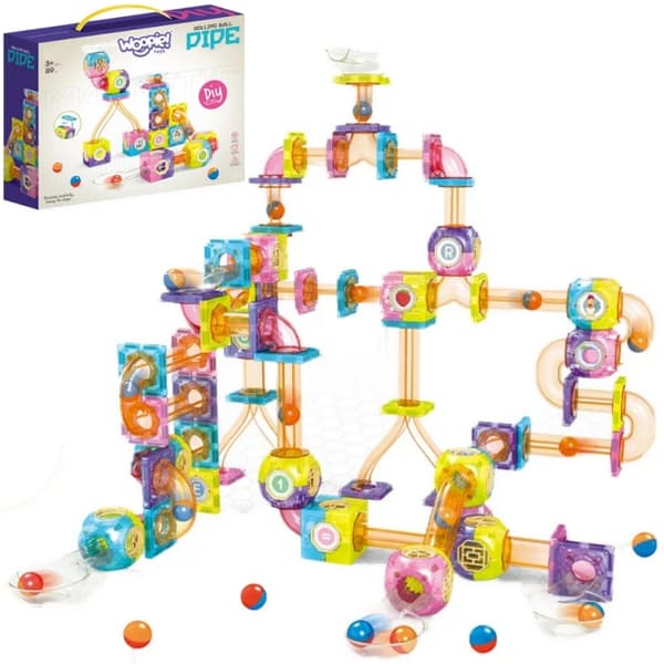 WOOPIE magnetisk blokkugle slidbane – 89 stykker