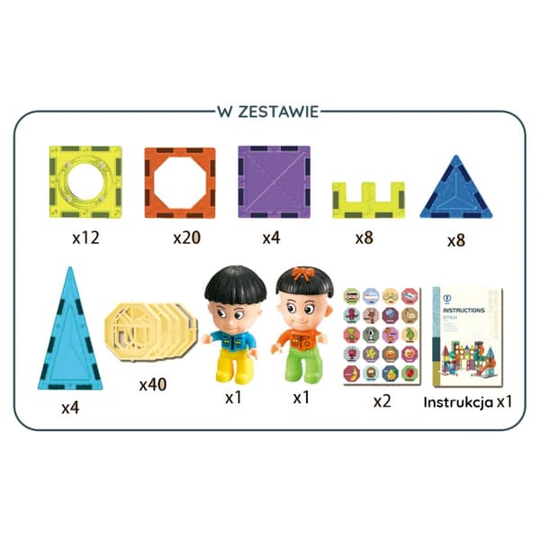 WOOPIE Magnetiske Byggeklodser Slot – 98 stykker